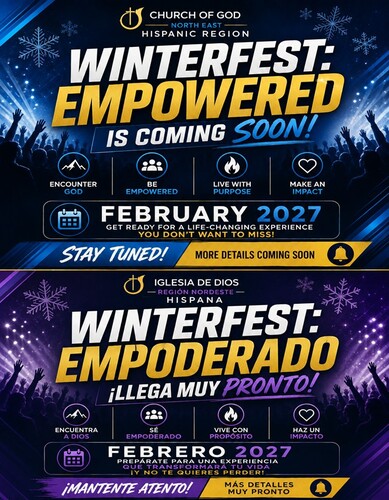Winterfest'27 EMPOWERED/EMPODERADO Church of God Northeast Hispanic Region / (Ages 11 & Up)  poster