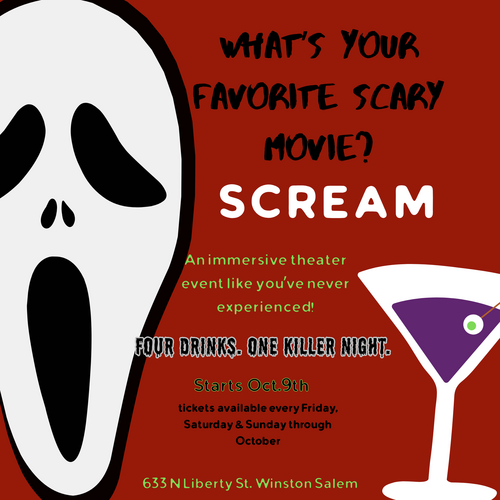 Scream - an immersive move and cocktail experience poster