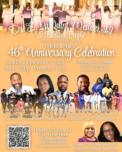 Dr. E. LaQuint Weaver II & Biblical People (The Hallelujah Singers) - 46th Anniversary Celebration poster