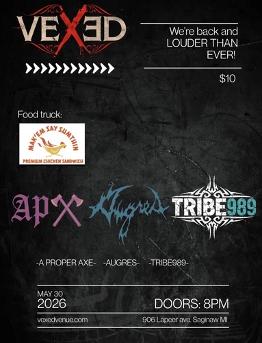 VEXED KICK OFF wsg/  A Proper Axe, Augres, Tribe989 poster